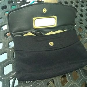 New Black & Gold Rome Crossbody Clutch Purse